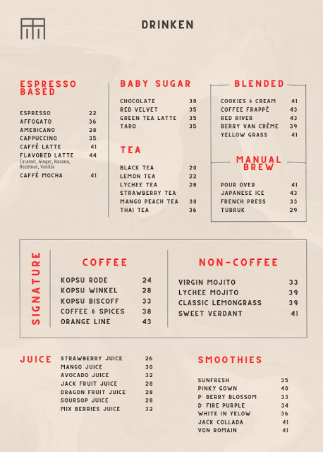 harga menu rode winkel coffee